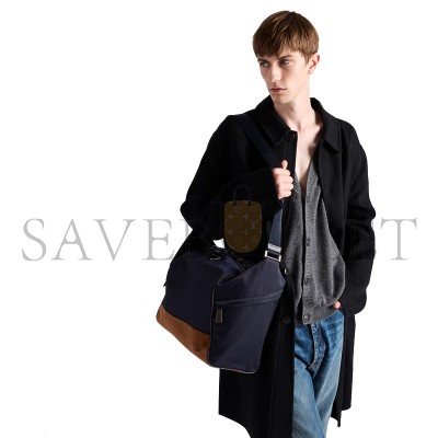 PRADA RE-NYLON AND LEATHER SHOULDER BAG 2VH180 (34*34*17cm)